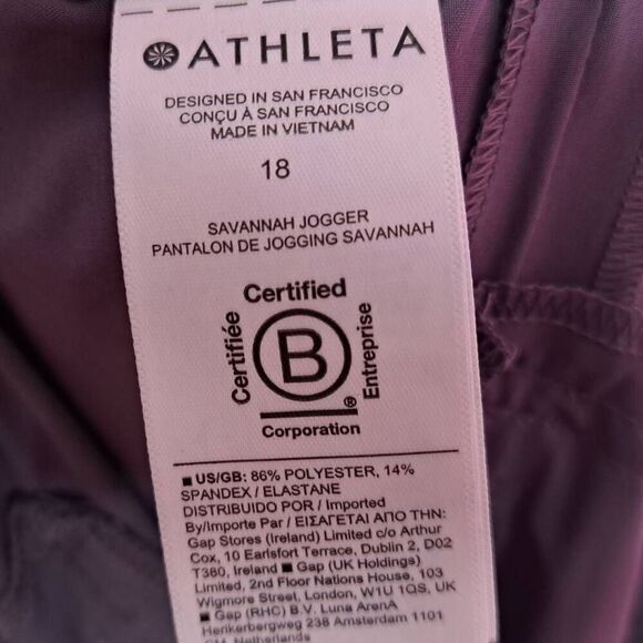 Athleta Plus Size Women’s Purple Dusk Violet Savannah Joggers size 18 - Picture 8 of 9